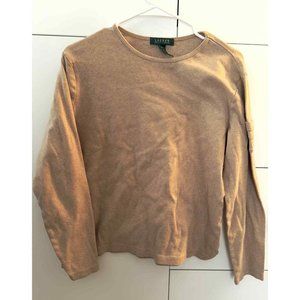 Lauren Ralph Lauren Tan Long Sleeve Sweater XL Basic Solid Casual Cotton